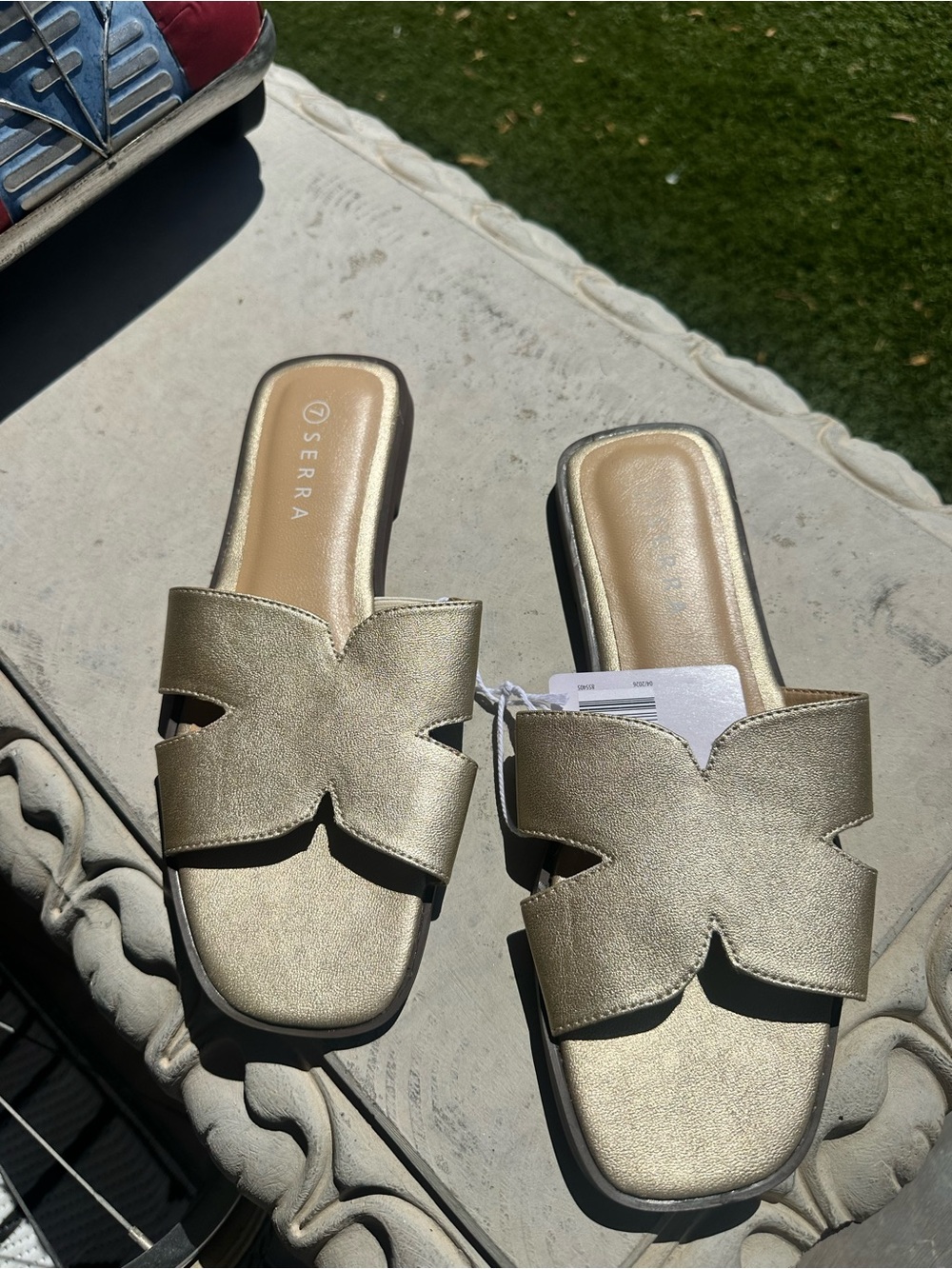 Serra Metallic Gold Slide Mules for Women